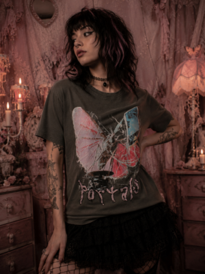 Melanie Martinez Spiderweb Moth T-Shirt Charcoal
