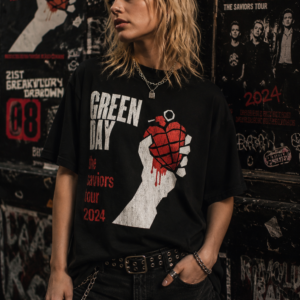 Green Day Heart Grenade Tour T-Shirt Black